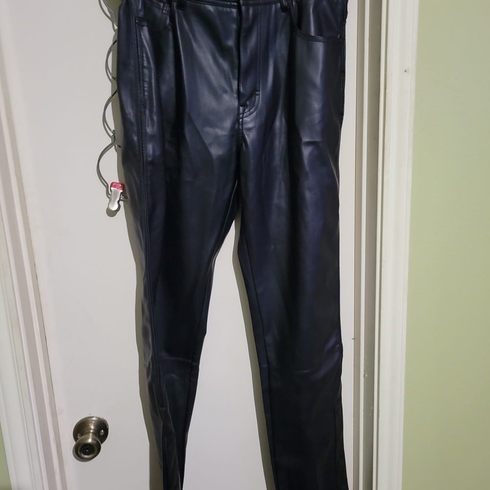 Zara Men's Dark Faux Leather Pants